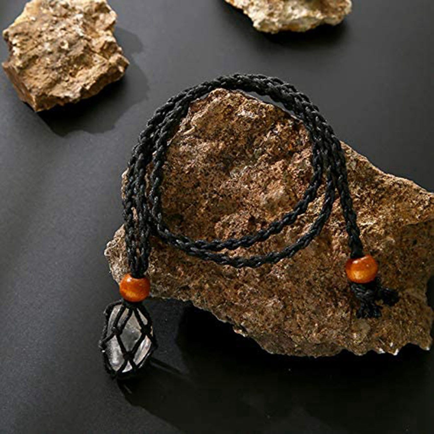 3 cordoncini per collana vuoti, per pietre e cristalli, supporto regolabile per collana