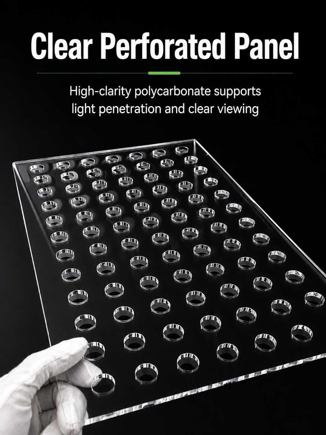 Tapa para acuario de acrílico transparente con orificios, 2 mm grosor