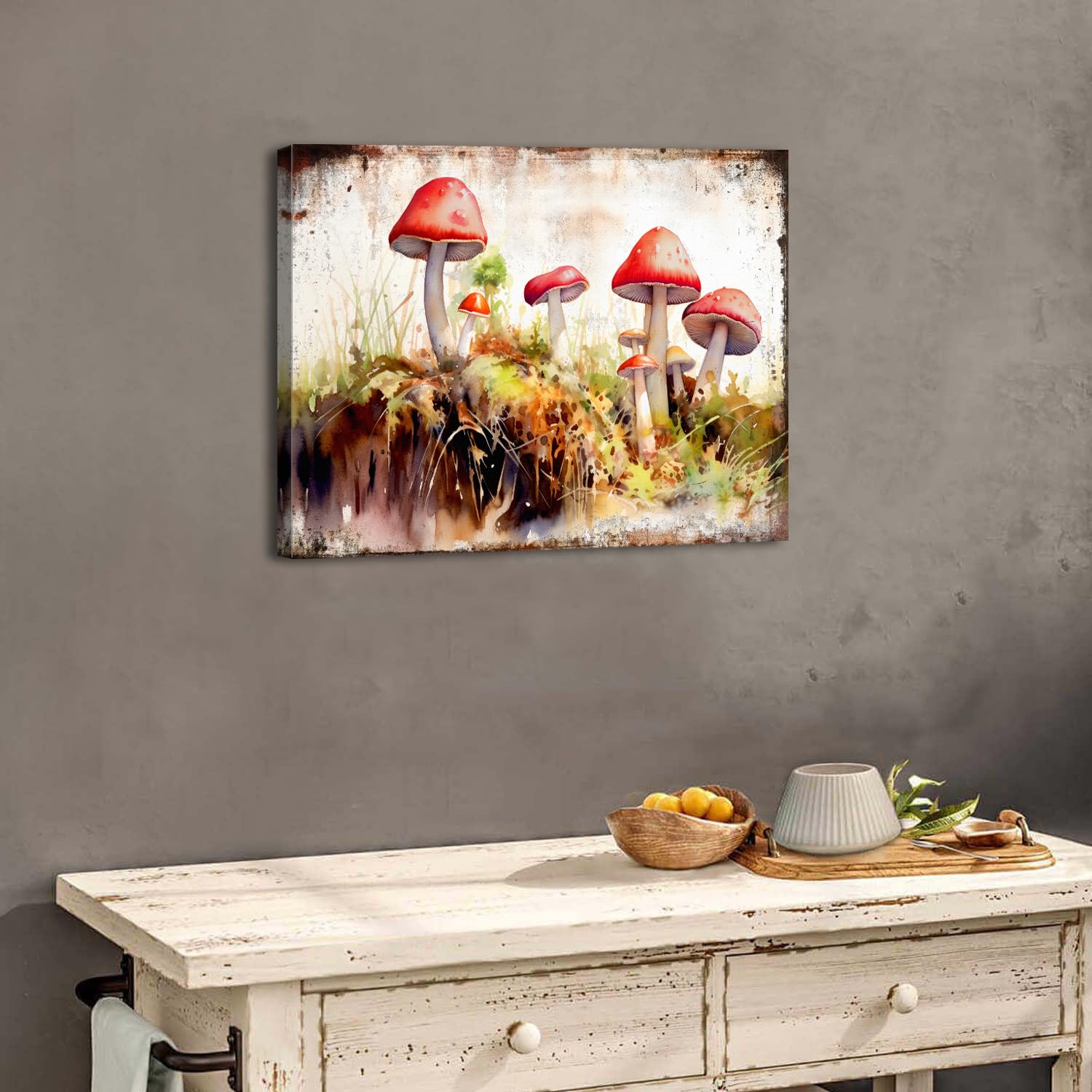Eule Unter Dem Pilz | Cottagecore Drucke, Vogel Wandkunst, Wald Kinderzimmer Dekor, Naturästhetik, Dark Academia Druck, Wunderliche Kunst