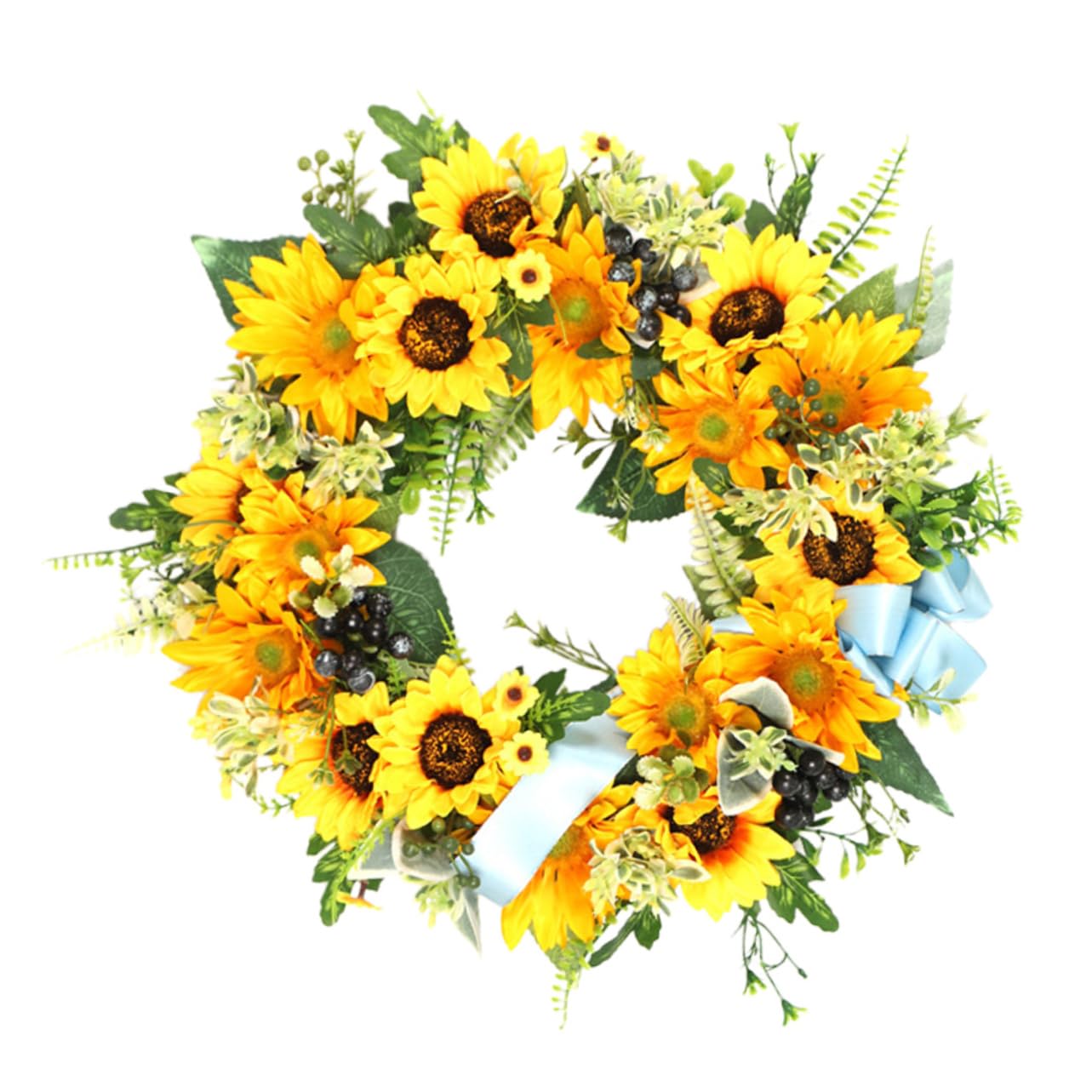 Couronne artificielle jaune VOSAREA avec abeilles pour decoration de porte