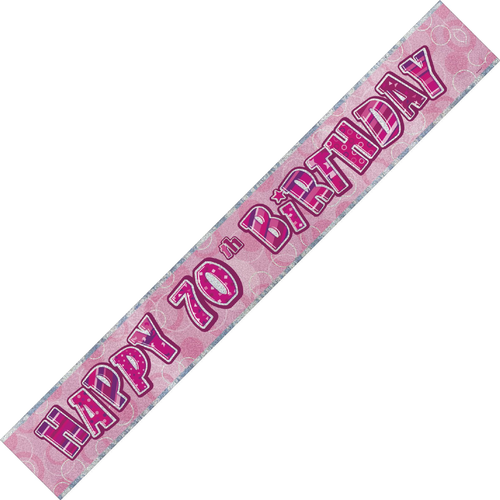 Unique Party 92067 - 9ft Foil Glitz Pink Happy 70th Birthday Banner