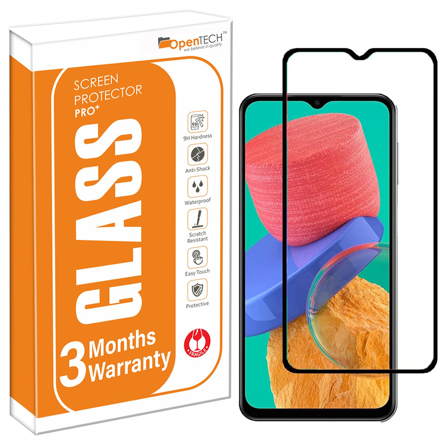 OpenTech® Military-Grade Tempered Glass Screen Protector Compatible for Samsung Galaxy M13 5G (6.5 inch) with Edge to Edge Coverage and Easy Installation kit-picture-16