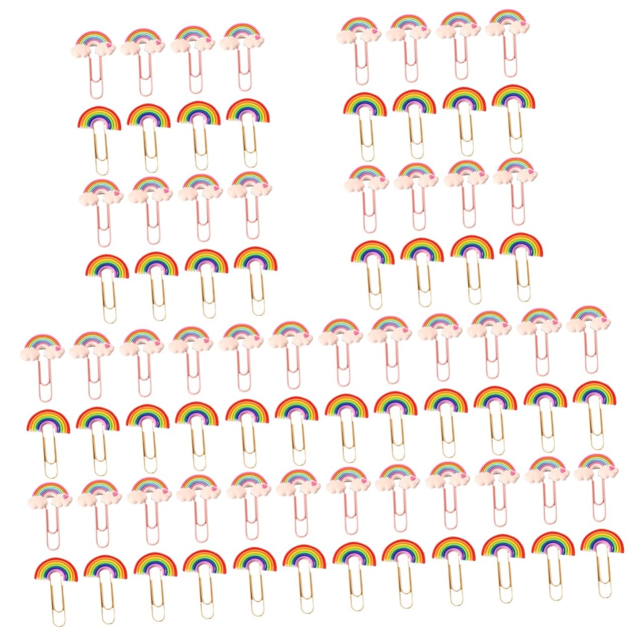 NUOBESTY 5 Set Graffetta Arcobaleno Documento Grandi Fermagli Per Raccoglitori Marcatori Office Uffizi Fermagli Artigianali Decorativi Clip Artigianali Per Ufficio Pvc Colorful 16 Pezzi * 5