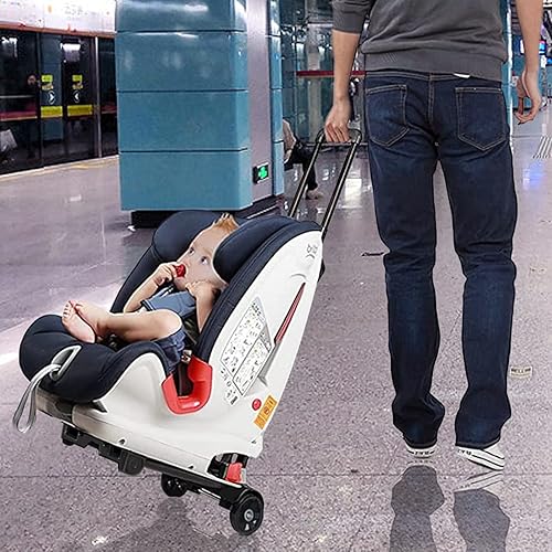 Miniatura 8 de Cochecito de asiento de automóvil, portador de asiento de automóvil para aeropuerto con ruedas y plegable compacto, carrito de viaje plegable con