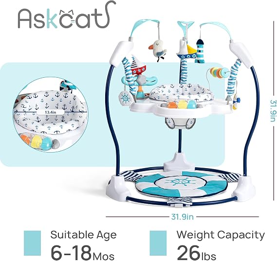AskCat Baby Activity Center, Baby Jumpers and Bouncers with Music & Lights