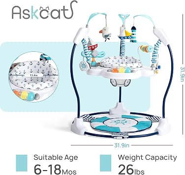 AskCat Baby Activity Center, Baby Jumpers and Bouncers with Music & Lights