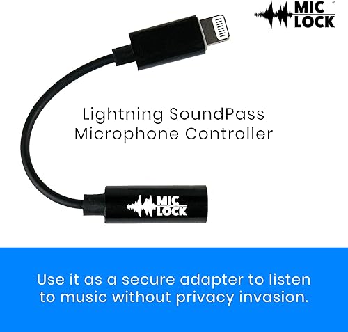 Miniatura 2 de Mic-Lock Lightning con Sound Pass - Protector de privacidad de seguridad de audio y datos - Adaptador de auriculares Lightning a 0.138 in (paquete