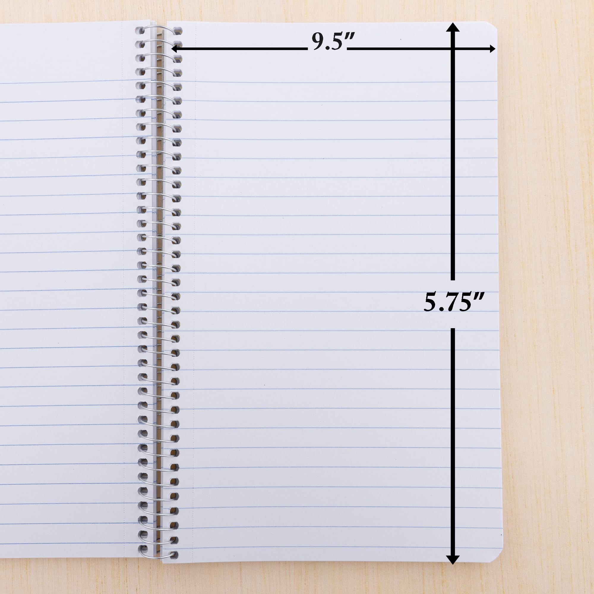 BAZIC - Quaderno a spirale, a righe, 120 fogli, 24,1 x 14,6 cm, 3 oggetti, con carta a righe, per studenti in ufficio, confezione da 6