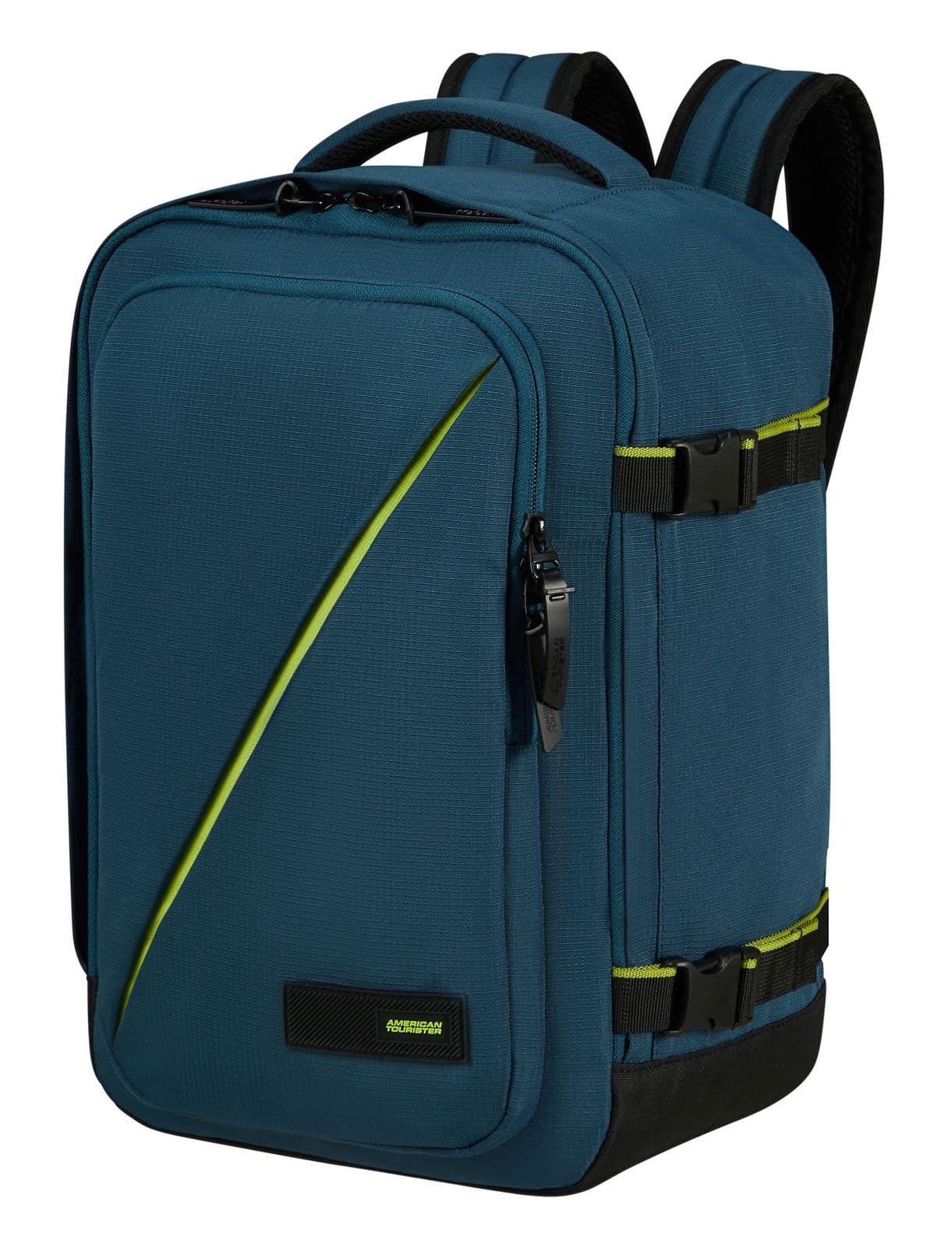 American Tourister Take2Cabin - Ryanair Kabinentasche 25 x 20 x 40 cm, 24 l, 0,40 kg, Handgepäck, Flugzeug-Rucksack S Untersitz, Blau (Harbor Blue)