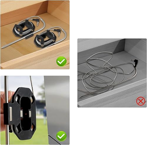 Miniatura 5 de Paquete de 2 organizadores de sondas de carne con imán para accesorios Traeger, accesorios para ahumador, soporte para sonda de barbacoa, sonda de