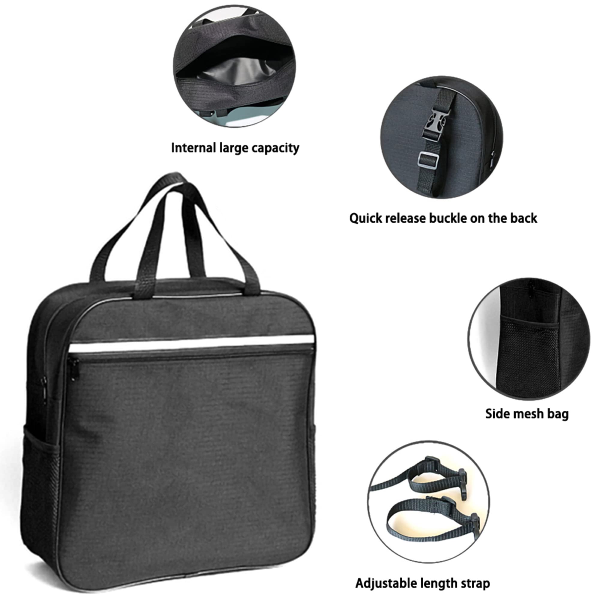 Bolsa de Accesorios para Silla de Ruedas, Bolsa Oxford antiarañazos Bolsa para Andador con Tira Reflectante Segura Cualquier Estilo Andador Silla de Transporte