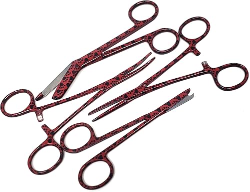 Miniatura 5 de Juego de 4 tijeras de vendaje de grado prémium de 5.5 pulgadas, tijeras de puntada de 4.5 pulgadas y hemostato de 5.5 pulgadas, rectas y curvas,