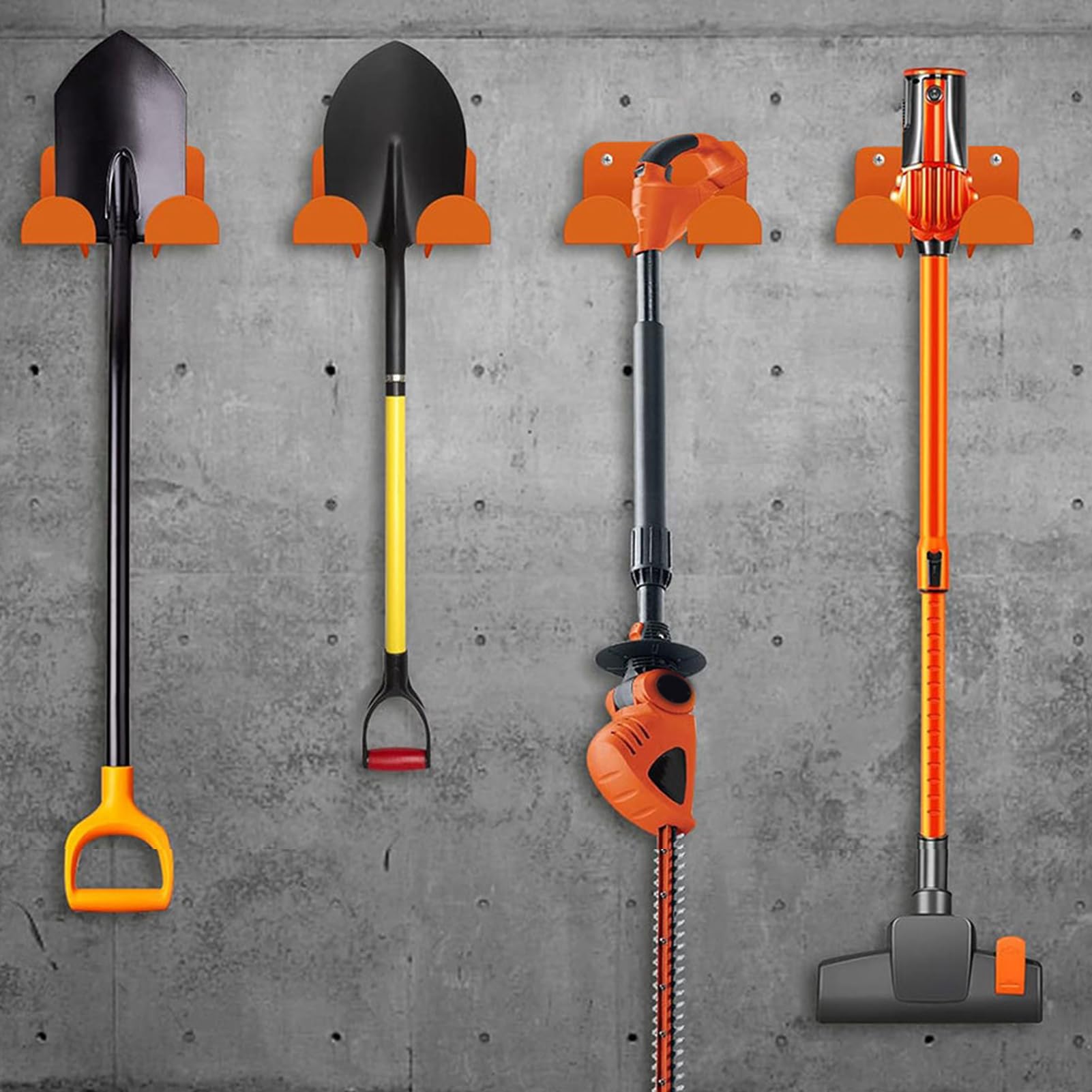 Garden Tool Holder Wall Mount, Garage Tool Organizer Stand, Adjustable Spacing Rust-Resistant Storage Holder, Power Tool Stand, Non-slip Multifunctional Garage Organization For Lawn Mower