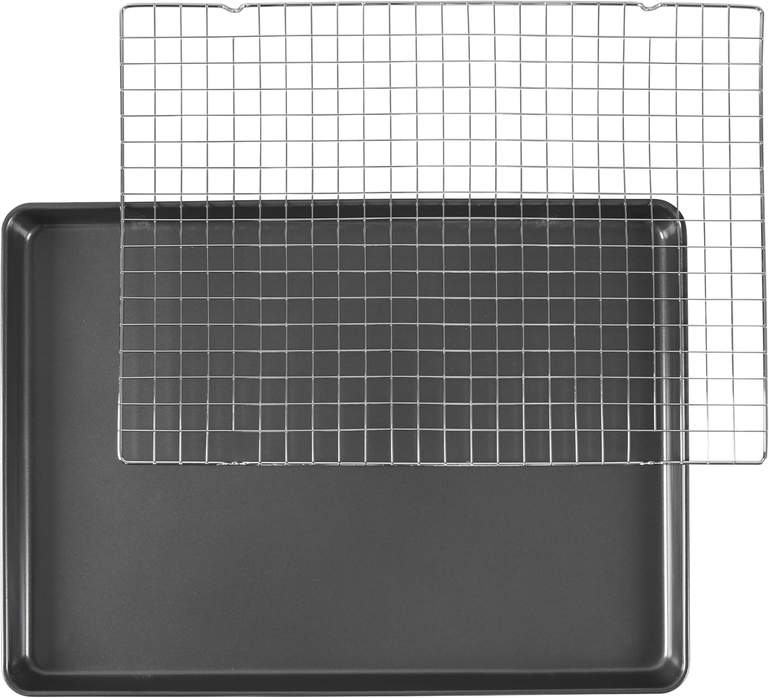 24 X 15 cm Großes, Antihaftbeschichtetes Backblech Aus Kohlenstoffstahl Mit Kühlgitter, Robustes Backblech-Set Für Den Backofen, Großes Backblech Für Gleichmäßige Wärmeverteilung