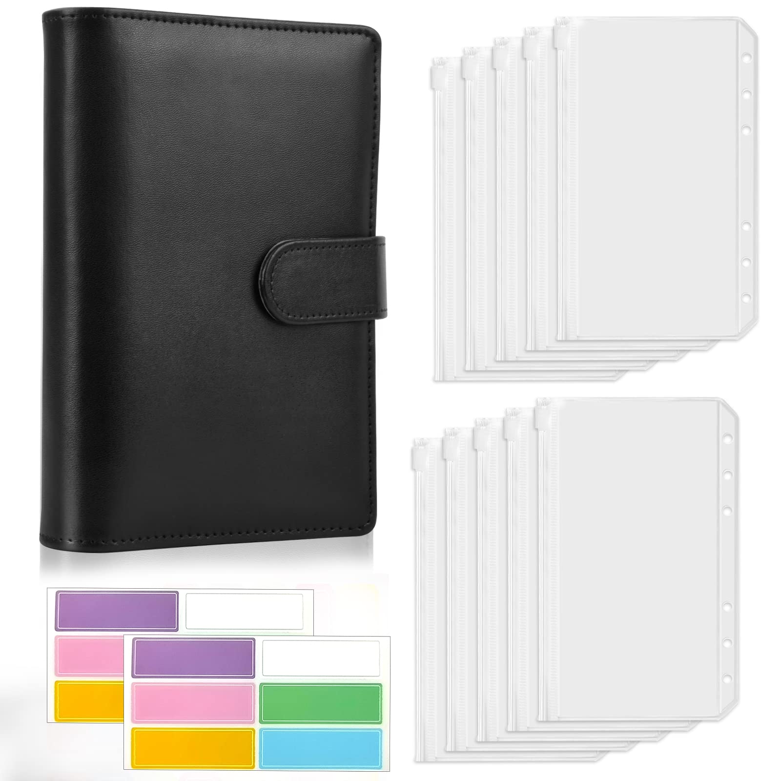 Buy A6 Budget Binder PU Leather Ring Binder with 10 Zippered Cash