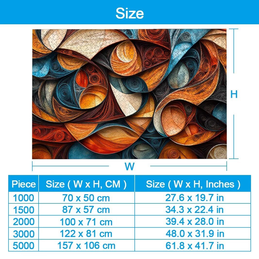 Puzzle 1500 Teile Abstrakt, Holzpuzzle Erwachsene, Klassische Puzzles -2973