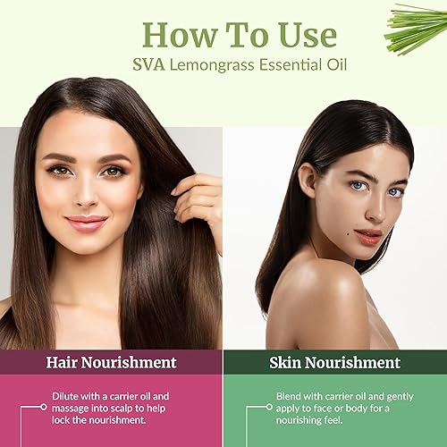 Miniatura 5 de SVA Organics Aceite de citronela orgánico USDA de 4 onzas 100 puro natural sin diluir aceite de grado terapéutico prémium para difusor aromaterapia