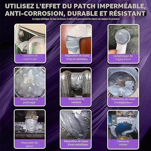 Soudure à Froid Metal,Pâte Réparation en Métal,Magic Welding Glue 50g AB Glue,Colle Metal Extra Forte,Soudure Magique Colle, Colles Époxy Métal,Metal Repair Glue,pour Réservoirs Carburant,Plomberie – vue 9