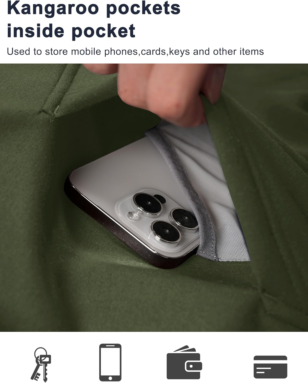 MAGCOMSEN Men's Sherpa Hoodie Heavyweight Fleece Lined Thick Winter Thermal Athletic Sweatshirt with Kangaroo Pocket - Image 5