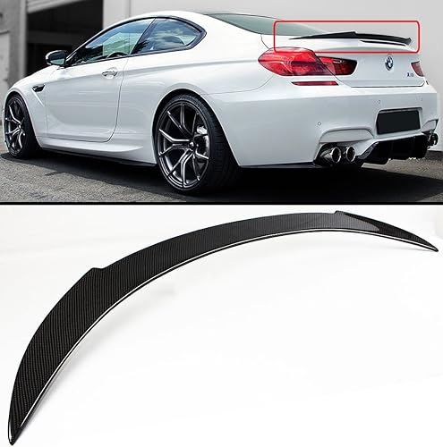 Cuztom Tuning Se adapta a 2012-2017 BMW F13 F06 640i 650i M6 V estilo fibra de carbono alerón tapa de alerón
