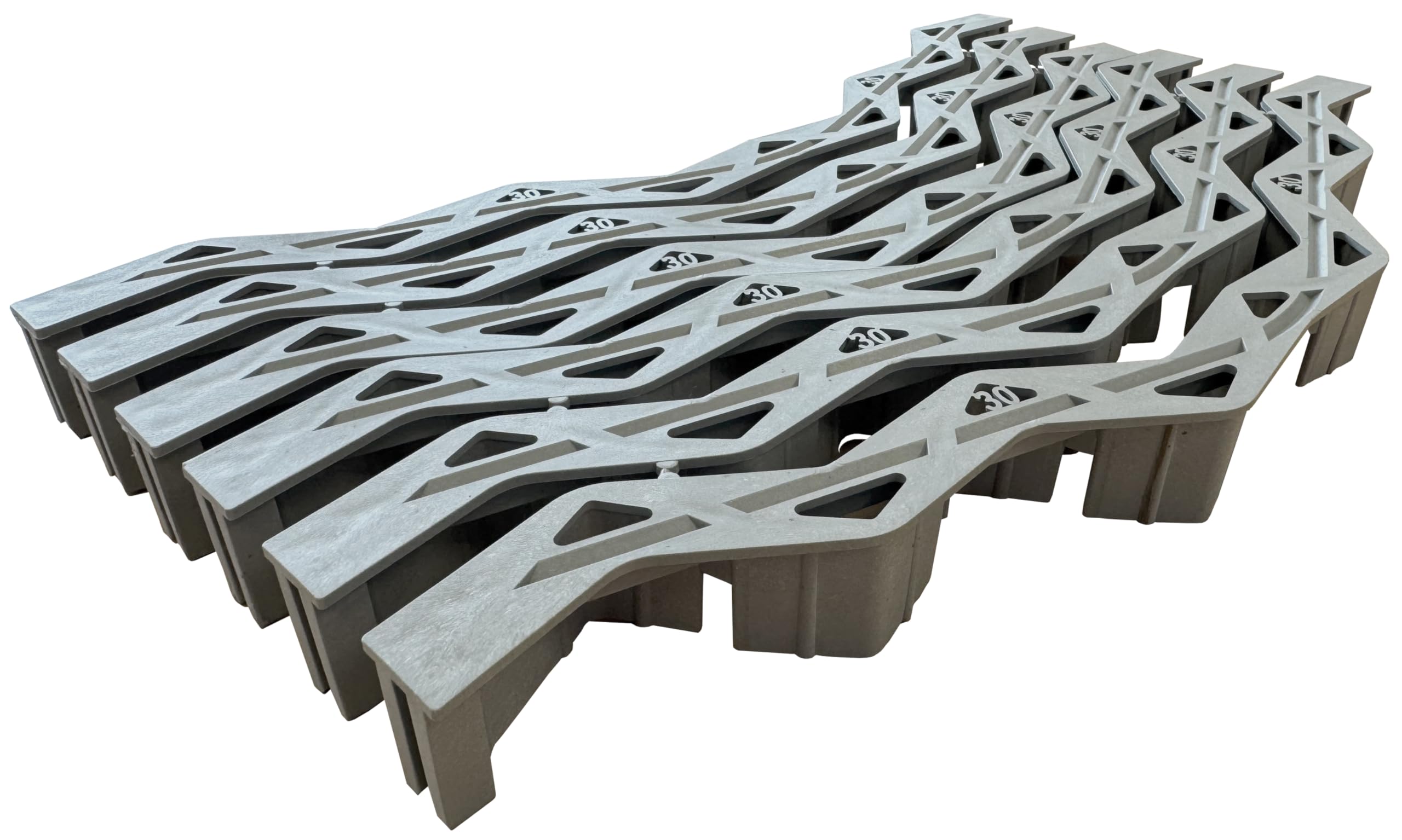 DRUZACK Drunterleiste 30 mm – 42 Stück (34 lfm) Abstandhalter für Baustahlmatten – Betondeckung 30 mm – 80 cm Länge – für 30 m² Fundament, Bodenplatten & Betonbau