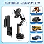 WUITIN Truck Phone Holder Mount,Car Phone Holder,Dashboard Windshield Phone Holder 16.9 inch Long Arm,Super Suction Cup Compatible with Pickup Truck,Commercial Truck and All Phone