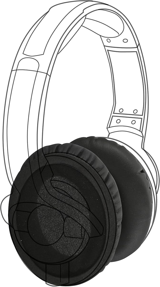 Reemplazo de Earpadz para auriculares KRK KNS6400, almohadillas para auriculares de cuero proteico (medianoche, negro, 1 par)