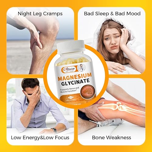 Miniatura 6 de Paquete de 2 cápsulas blandas de suplemento de magnesio, glicinato de magnesio de fácil absorción 400 mg con vitamina B6, D3, magnesio de alta