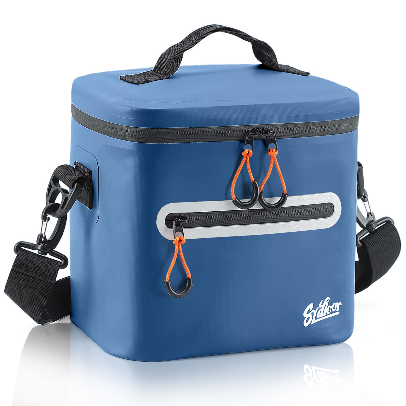 Photo 1 of Mini Cooler Lunch Bag, 7 Can Insulated Ice Chest Box for Men Women, Waterproof, Leak-Proof, Portable Lunch Box for Work, Beach, Drink, Travel, Camping, Picnic (Small, Blue)