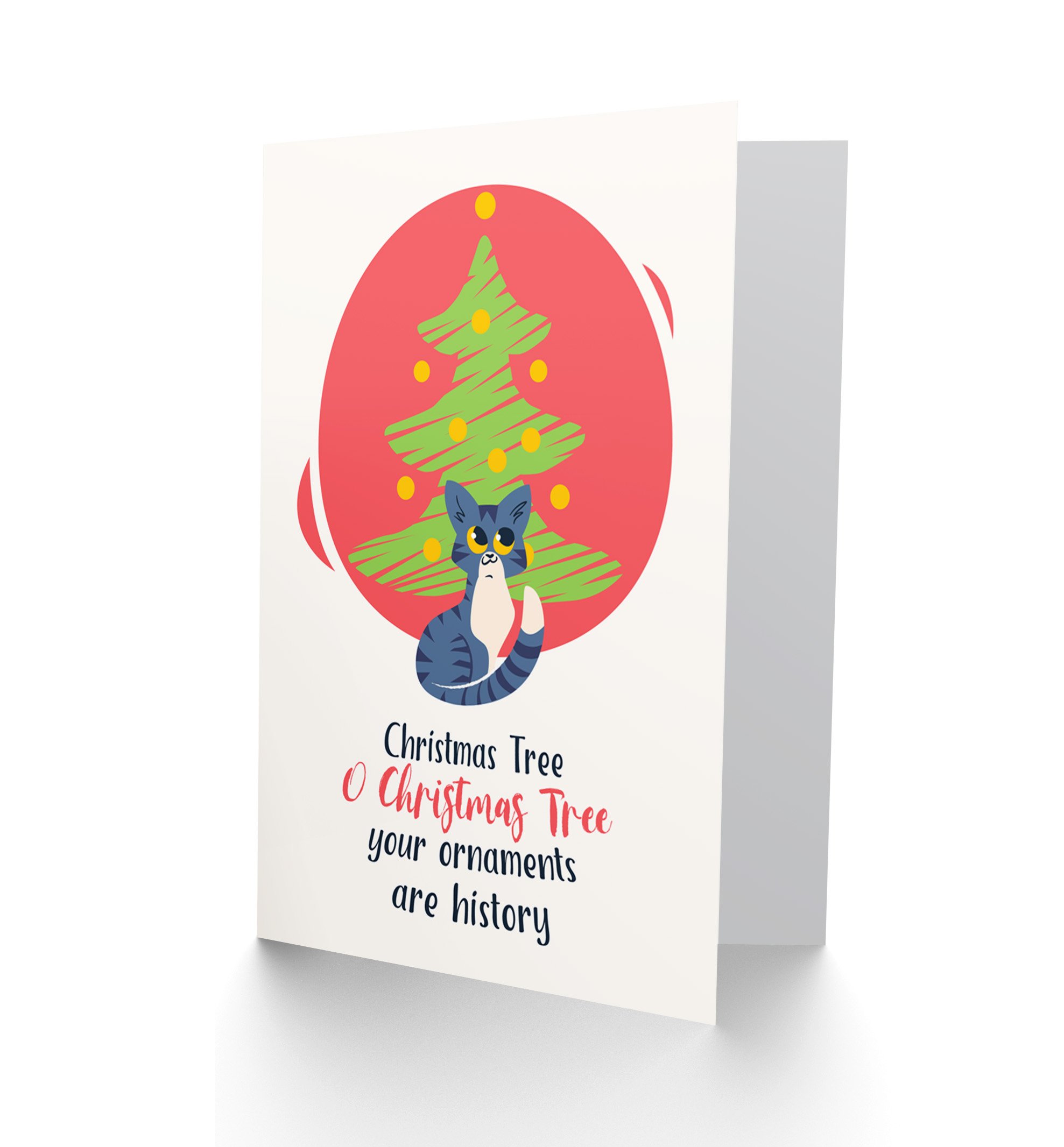Wee Blue Coo Naughty Kitty 1 Naught Kitty Christmas Tree Christmas Greetings Card