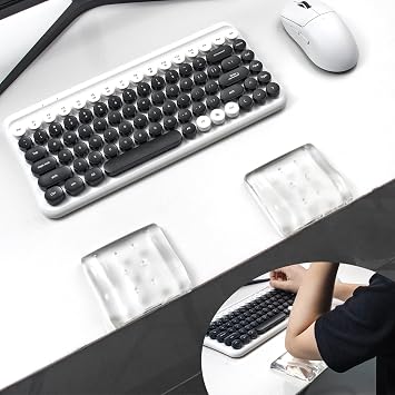 2 Pack Elbow Pad for Desk, Ergonomic Gel Elbow Rest, Keyboard Wrist Rest Support, Non-Slip Arm Wrist Pad Cushion for Typing Pain Relief, Office, Home, Gaming White