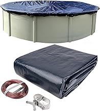 18’ ft. Round Pool Winter Cover for Above Ground Pools - 8-Year Warranty, Cold and UV Resistant, Weatherproof and Durable, Winch & Cable Included