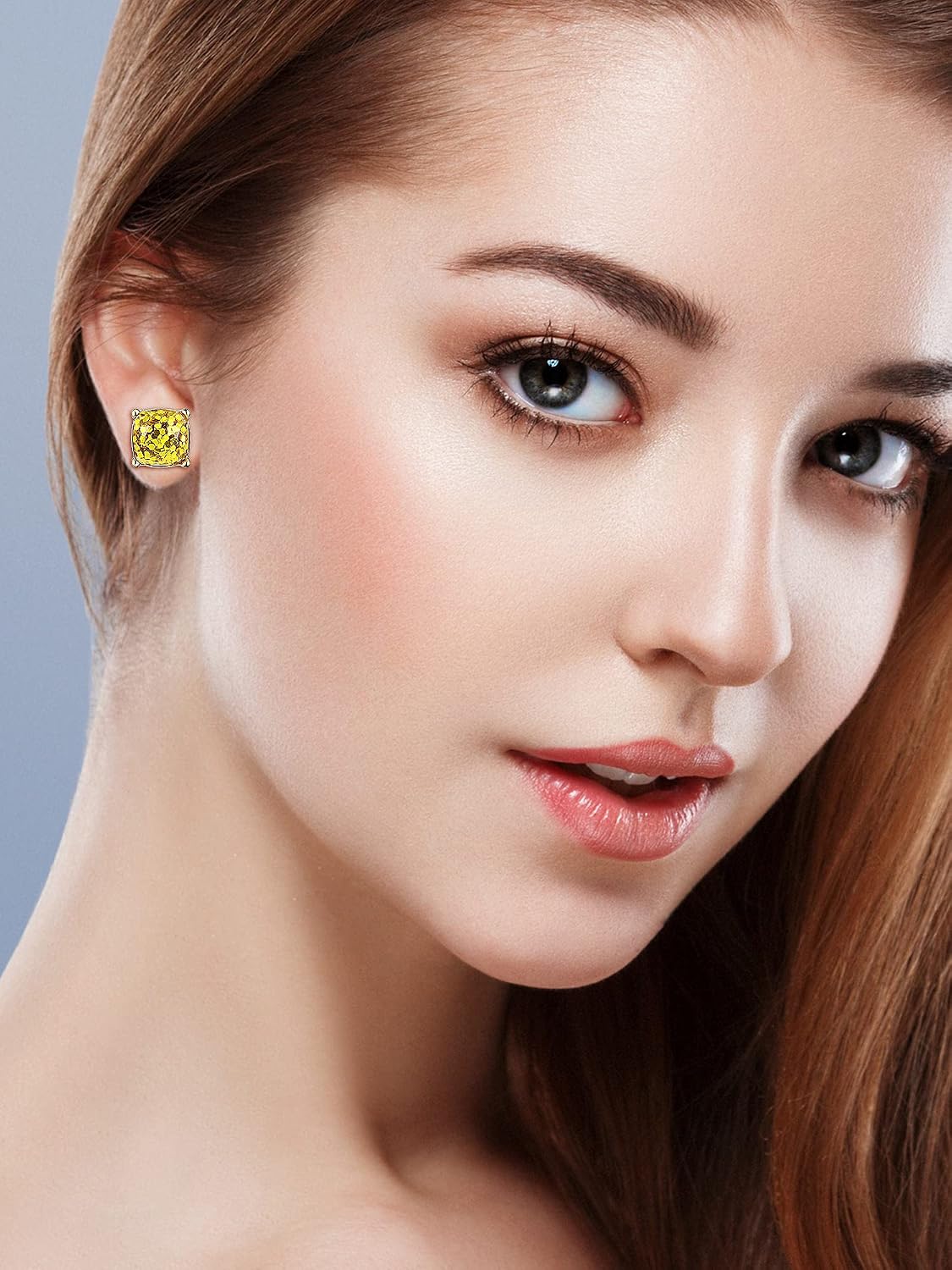 20 Pairs Druzy Stud Earrings for Women Glitter Stud Earring Princess Cut Cubic Zirconia Birthday Gifts for Women Mom Girlfriend(0.4 x 0.4 Inch,Square Style)