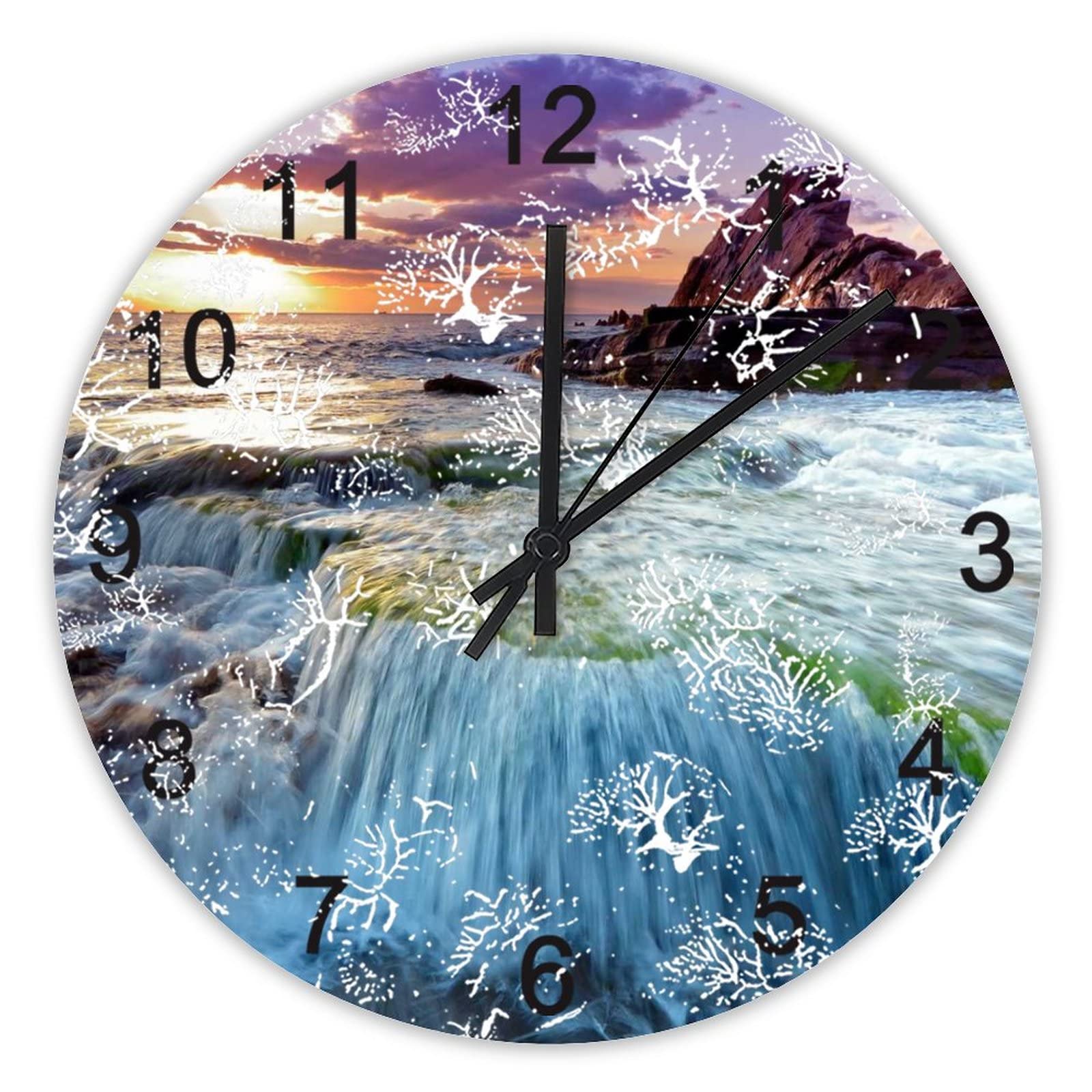 Horloge de bureau haut de gamme 40 cm au design récif marin