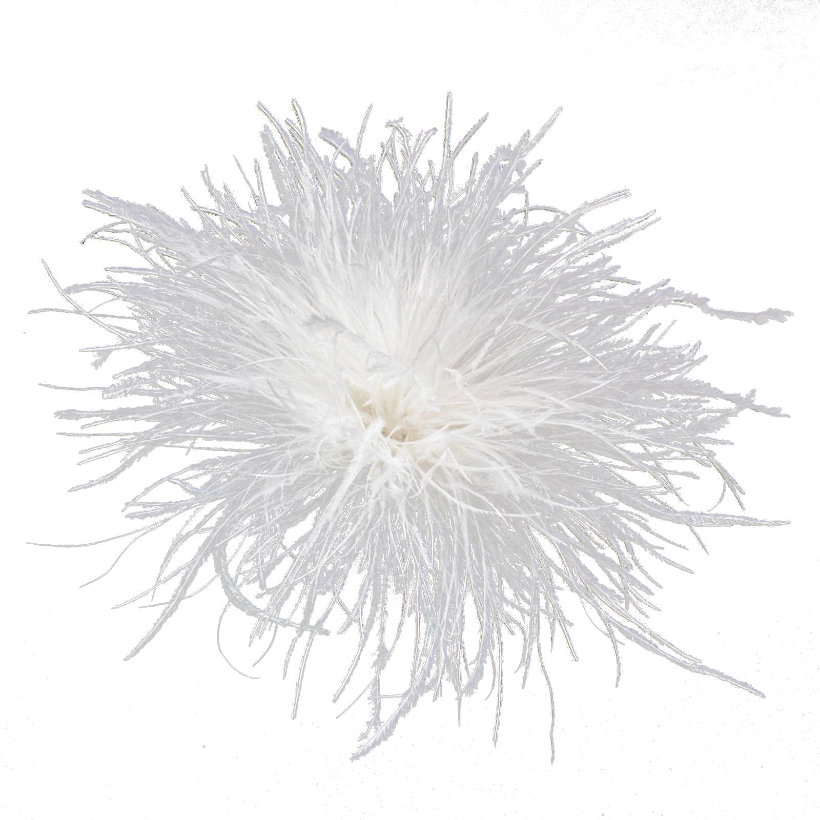 Kobeleen Men's White Feather Brooch Feathers Corsages Cloth Decorations Ostrich Feather Material Brooch Pins Feather Lapel Pins For Woman