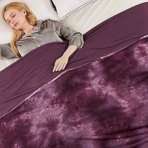 Topcee Cooling Throw Blanket for Hot Sleepers,Arc-Chill Q-Max >0.5 Cool Fiber,100% Oeko-Tex Certified Lightweight Summer Cool Blanket for Travel/Outdoor Ultra Cold Breathable,50''x70'' - Purple Watercolor - 50"×70"