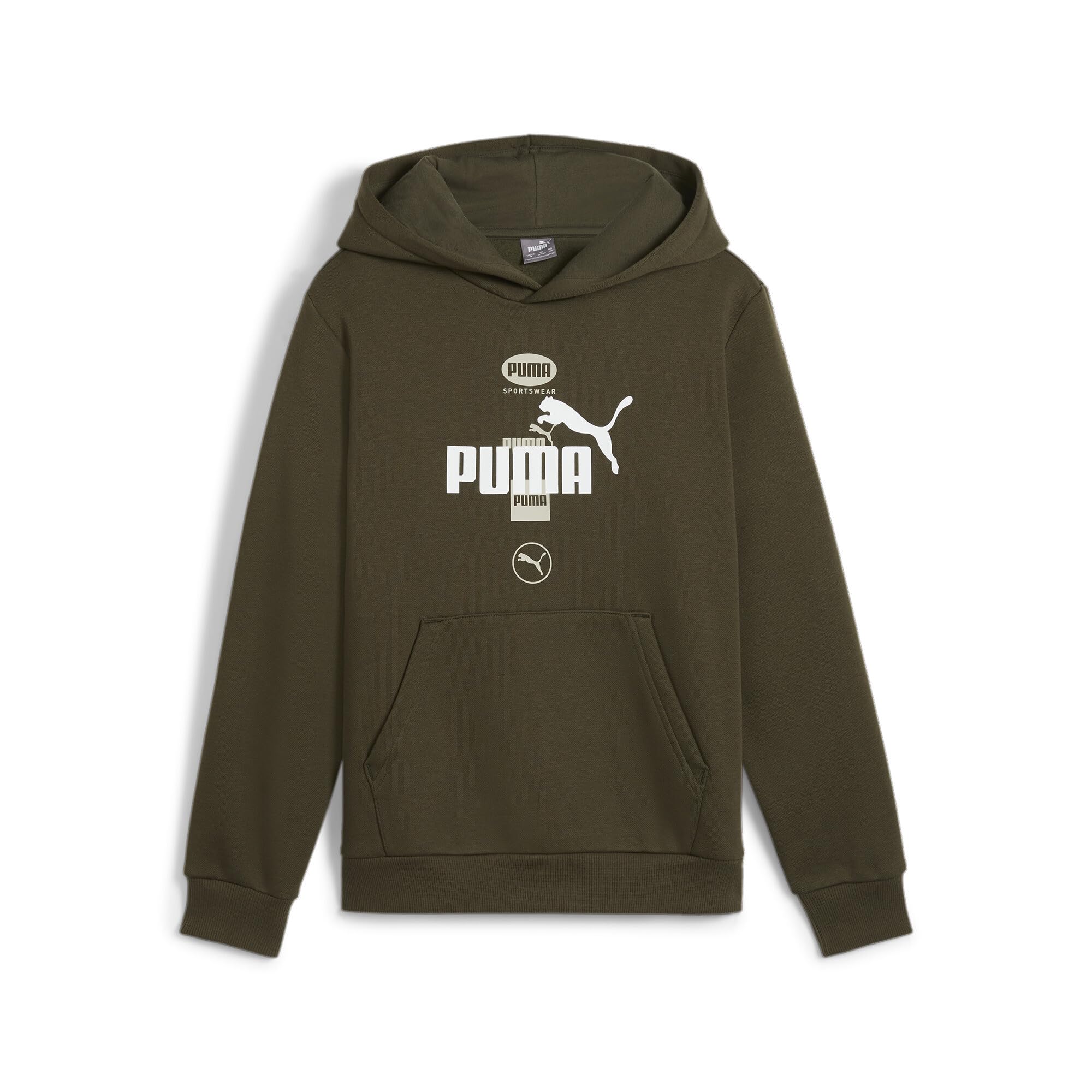 PUMA POWER Graphic Hoodie FL B Dark Olive