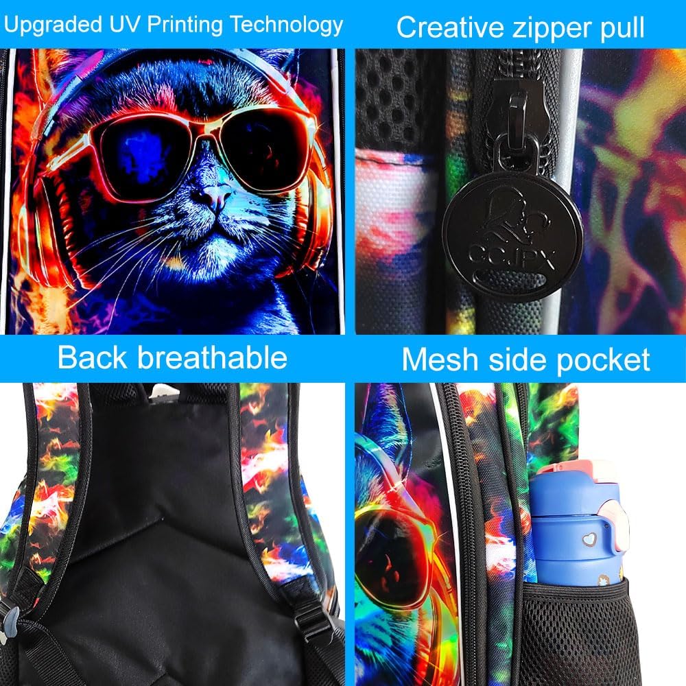 3Pcs Backpack for Boys, 17" Kids Bookbag with Lunch Box, School Backpacks for Elementary Preschool Kindergarten