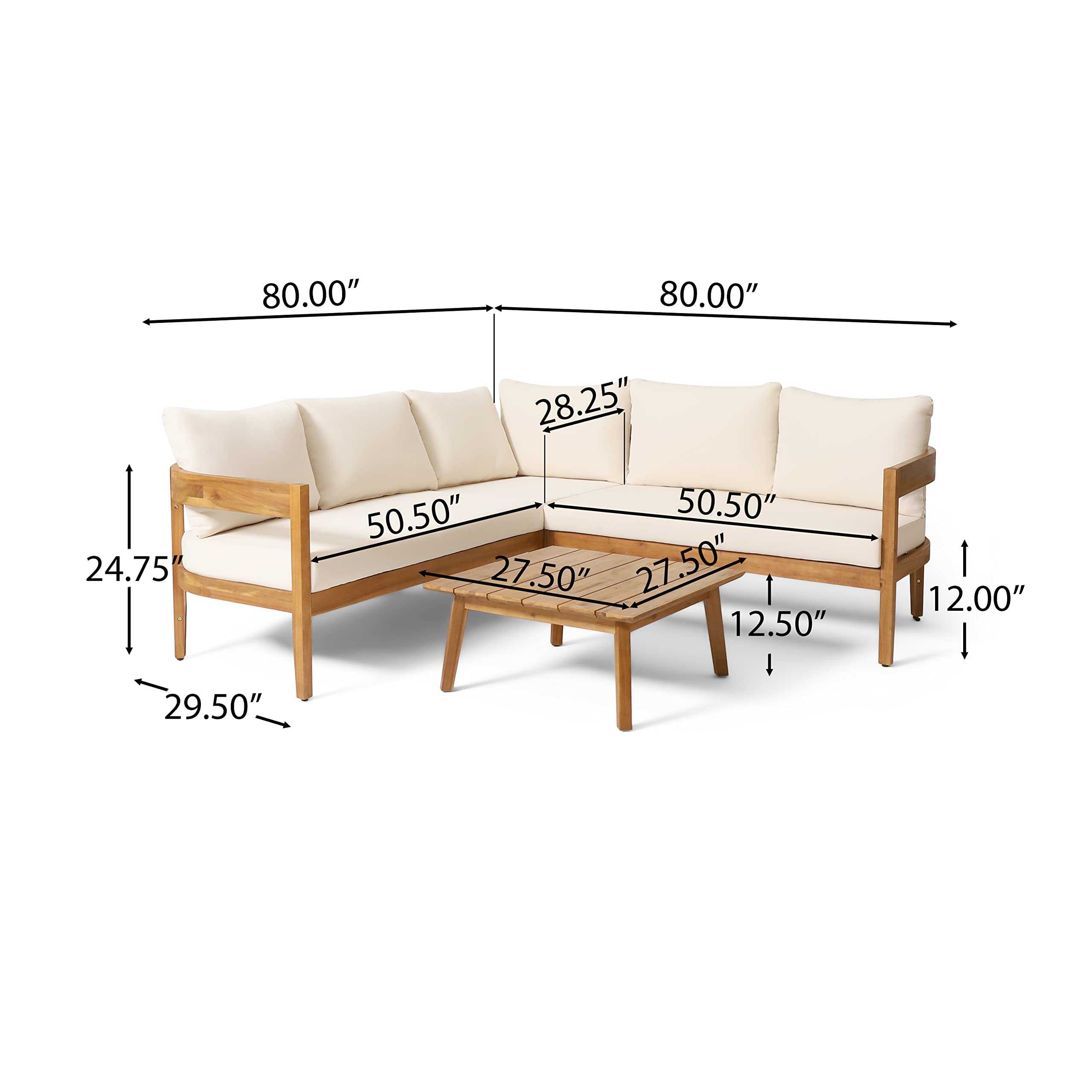 Amazon.com: Brooklyn Outdoor 5 Seater Sectional Sofa Chat Set with