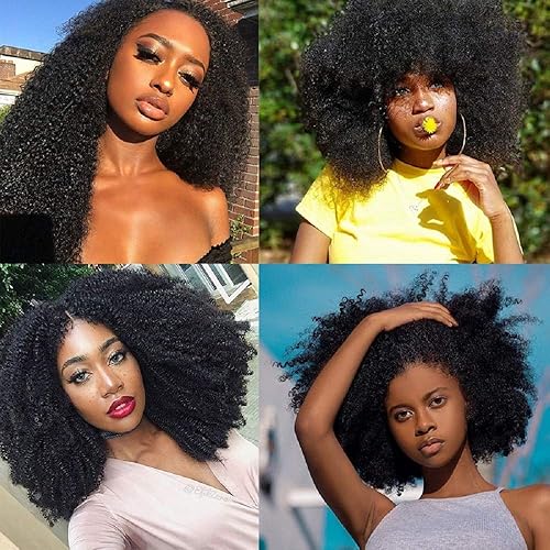 Miniatura 6 de Paquetes de cabello humano afro rizado mongol 4B 4C afro rizado 8 10 12 pulgadas extensiones de cabello rizado virgen sin procesar para mujeres