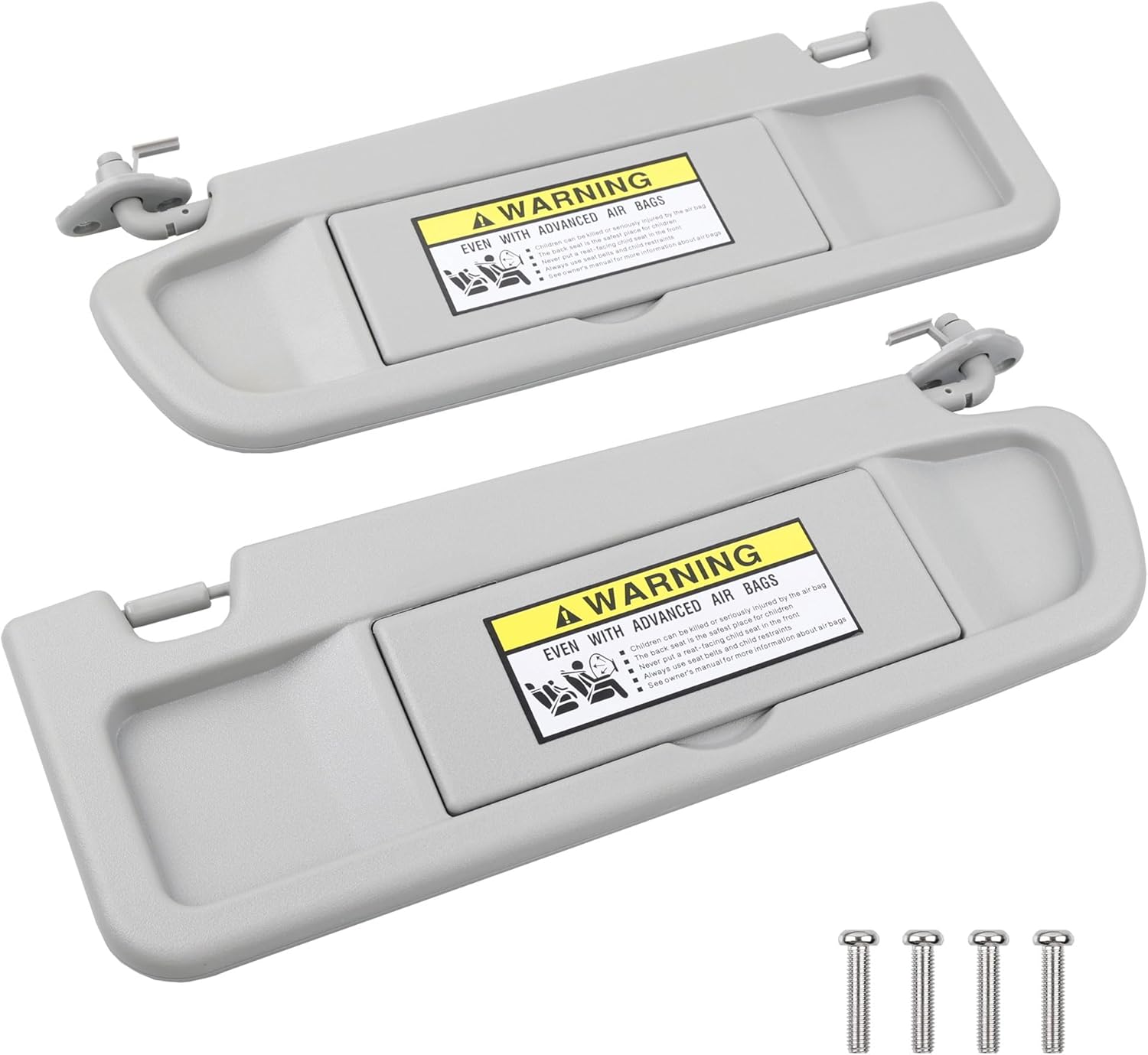 HQPASFY Sun Visor Compatible with 2006-2011 Honda Civic, Left Driver Side and Right Passenger Side Sunvisor Replaces# 83280-SNA-A01ZA 83230-SNA-A01ZA (Light Gray)