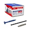 3/16 x 3-3/4 Countersunk Phillips Flat Head Blue Concrete Screw Anchors (100 pcs Screw Kit) with one Screwdriver and Drill Bit for Concrete, Masonry, Block, Brick and Wood Fastening