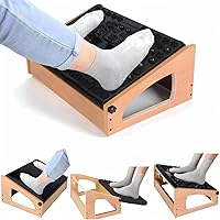 Vista 8 de Reposapiés ergonómico, taburete reposapiés de 4 alturas ajustables, reposapiés debajo del escritorio, cojines suaves, reposapiés de oficina, mejora