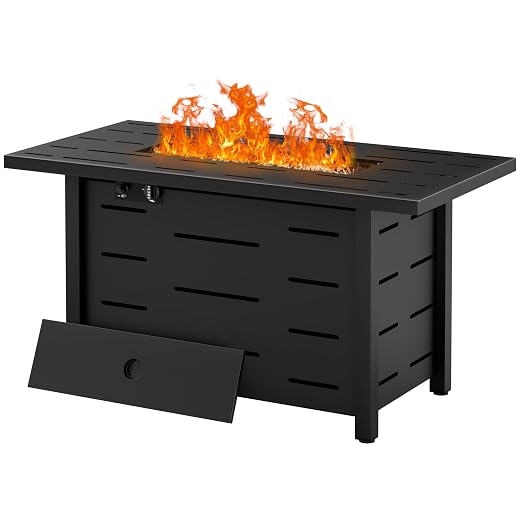 Walsunny 43 Inch Outdoor Propane Fire Pit