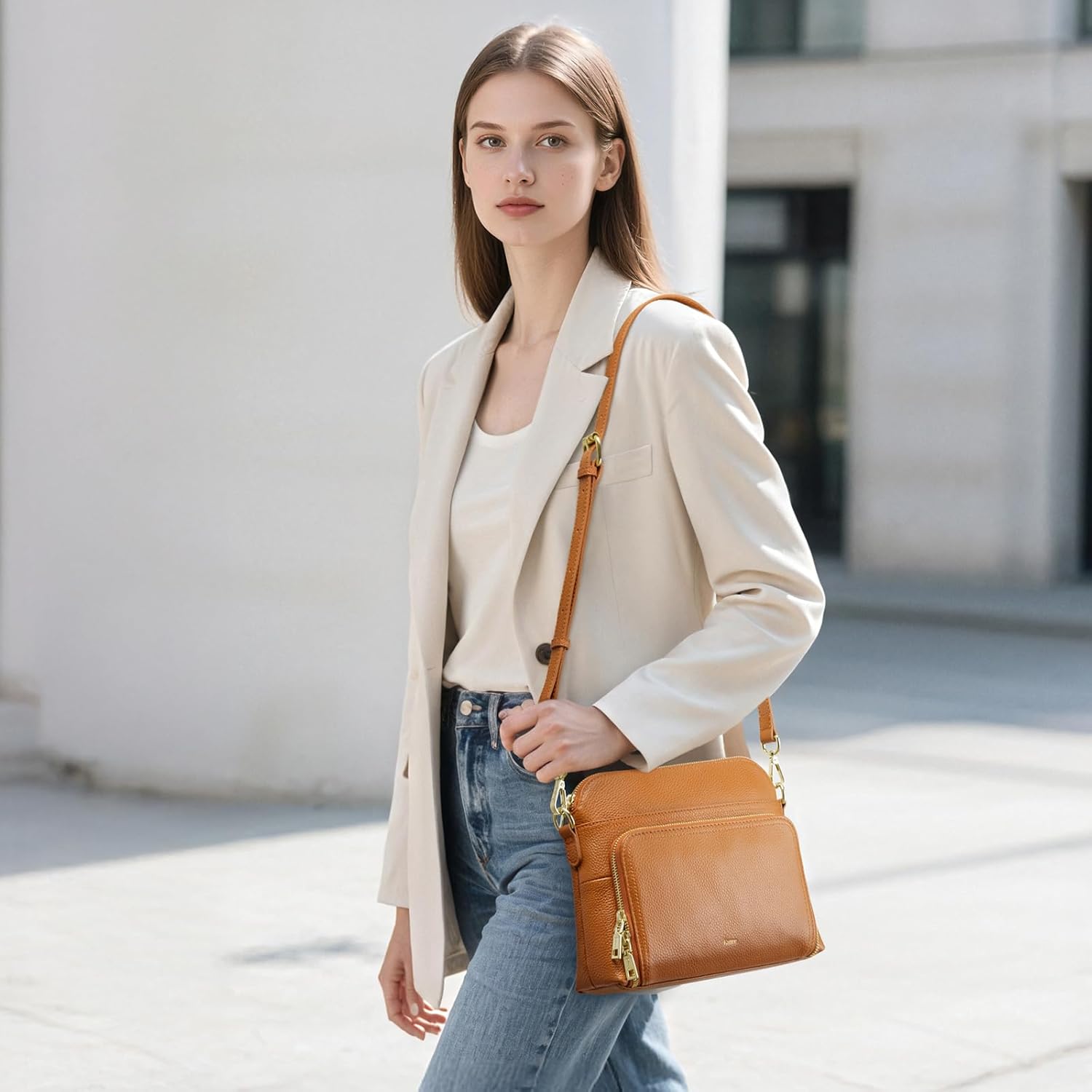 Kattee Small Crossbody Shoulder Bag for Women, Women's Genuine Leather Crossbody Purse with RFID Wallet - Image 2