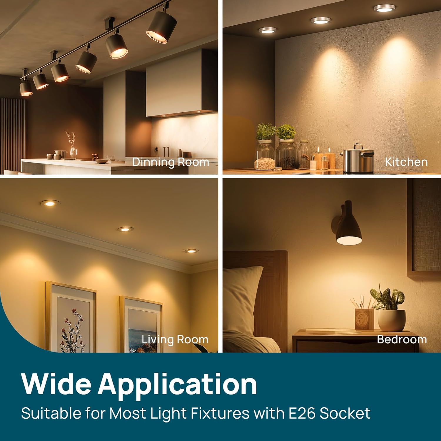 Linkind BR30 LED Flood Light Bulbs Indoor, 65W Equivalent Dimmable LED Recessed Bulbs, 10W 850 Lumens, 2700K Soft White E26 Base, Recessed Can Light Bulb for Bedroom Dining Room Bathroom, 12 Packs