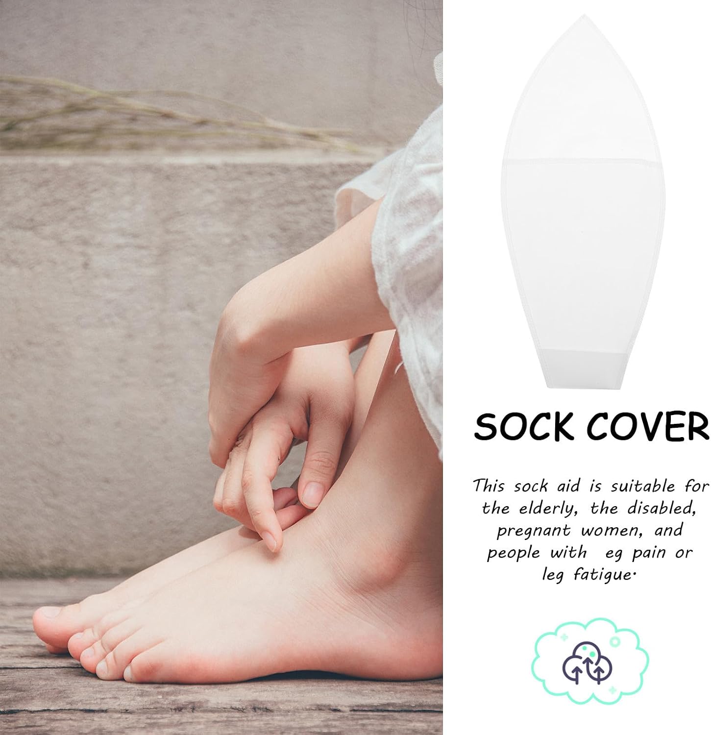 Compression Socks Aid Device 2pcs Soft Surface Sock Helper for Seniors and Pregnant Women to Reduce Waist Bending
