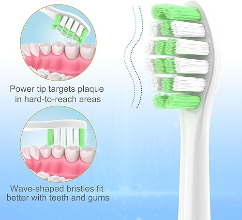 Miniatura 6 de Cabezales de repuesto para cepillo de dientes compatibles con Philips Sonicare, paquete de 10 repuestos de cabezal de cepillo suave mediano