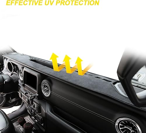 Miniatura 5 de CZCGYDY Cubierta de tablero de instrumentos personalizada para Jeep Wrangler JL 2018 2019 2020 2021 2022 Gladiator 2020 2021 2022, alfombrilla de