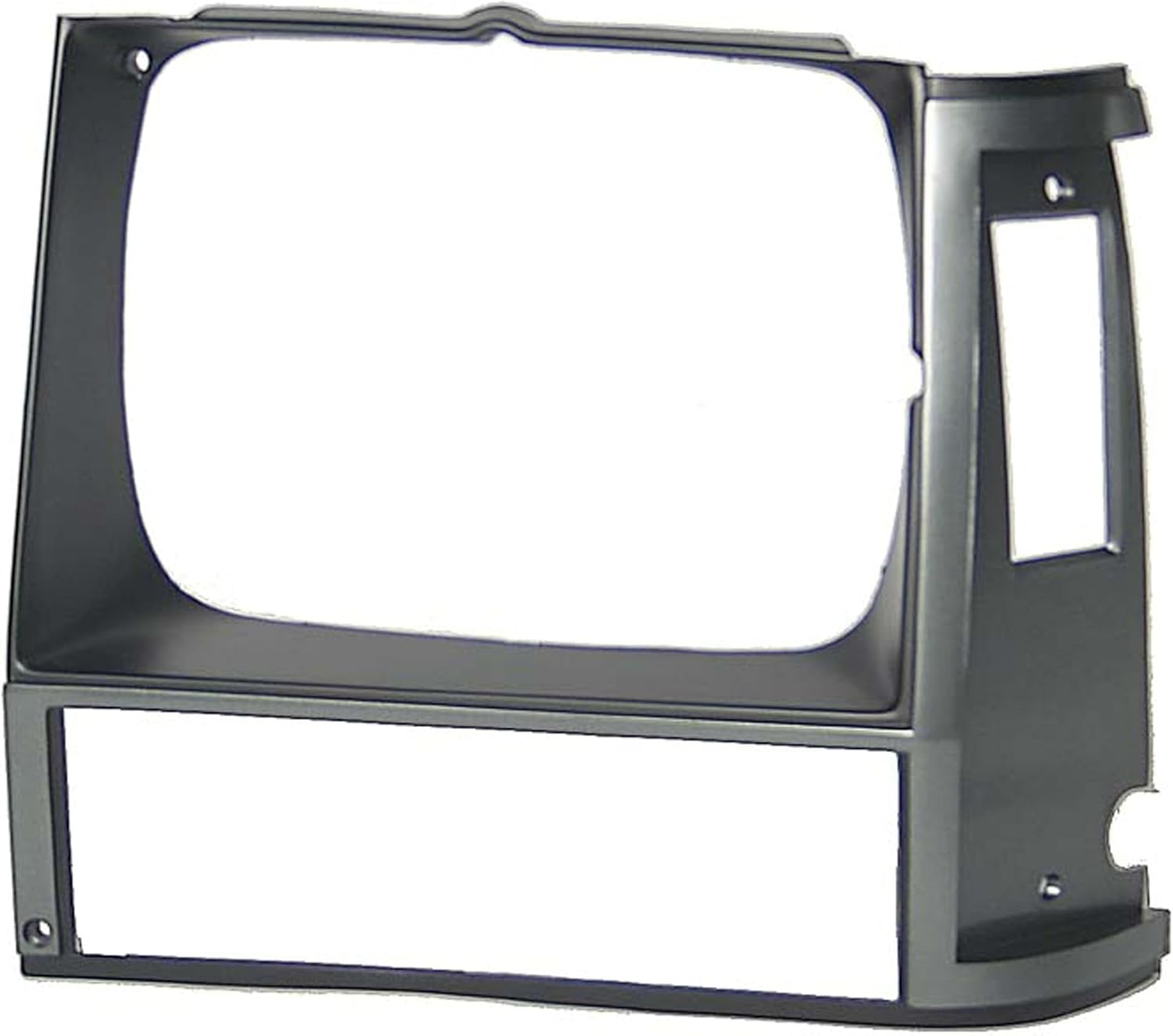 Front Driver & Passenger Side PAIR HeadLight Door Bezel, For 85-90 Jeep Cherokee, 86-90 Comanche, Gray Plastic Paint To Match Use With Single Head Light Type Only CH2512108 CH2513108 55000683 55000682